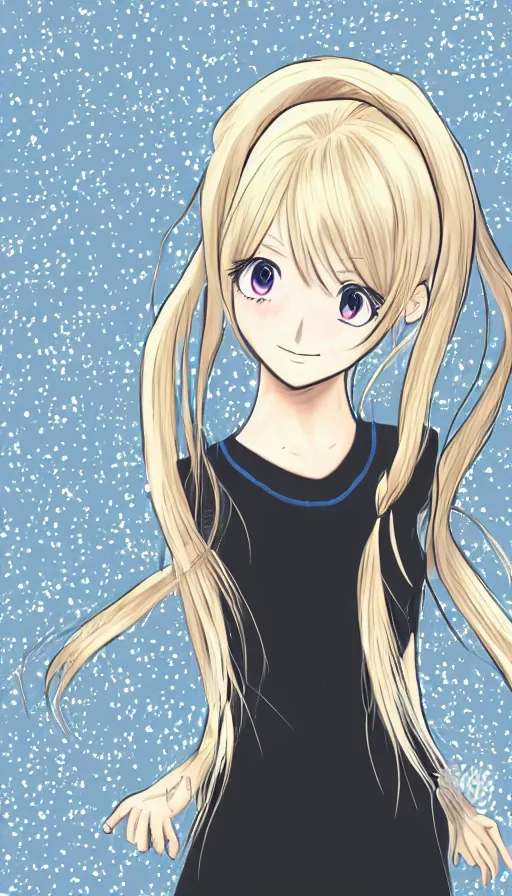 Image similar to illustration of blonde twintail hair anime girl