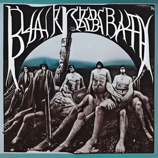 Image similar to black sabbath album cover in the syle of the beach boys, album cover