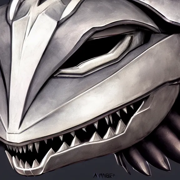 Prompt: high quality close up headshot of a cute beautiful stunning robot anthropomorphic female dragon, with sleek silver armor, a black OLED visor over the eyes, facing the camera, high quality maw open and about to eat you, you being dragon food, the open maw being detailed and soft, highly detailed digital art, furry art, anthro art, sci fi, warframe art, destiny art, high quality, 3D realistic, dragon mawshot, maw art, furry mawshot, macro art, dragon art, Furaffinity, Deviantart