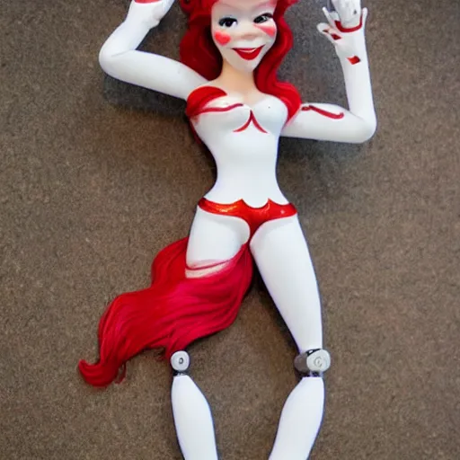 Prompt: robotic Ariel the little mermaid, bloodlust
