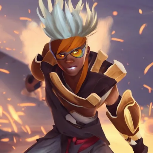 Prompt: Sandstorm Ekko from League of Legends