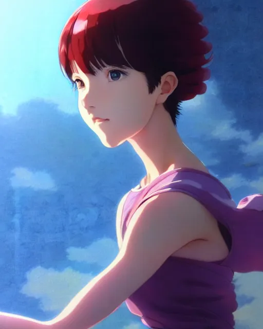 Image similar to beautiful portrait of the popular girl, by katsuhiro otomo, yoshitaka amano, nico tanigawa, artgerm, greg rutkowski makoto shinkai takashi takeuchi studio ghibli, akihiko yoshida rendered with 3 d effect.