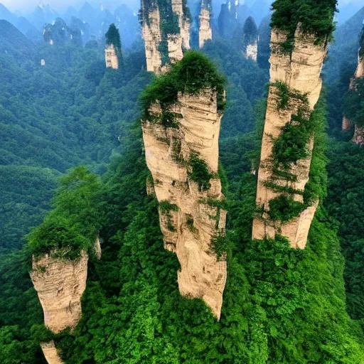 Prompt: zhangjiajie national forest park