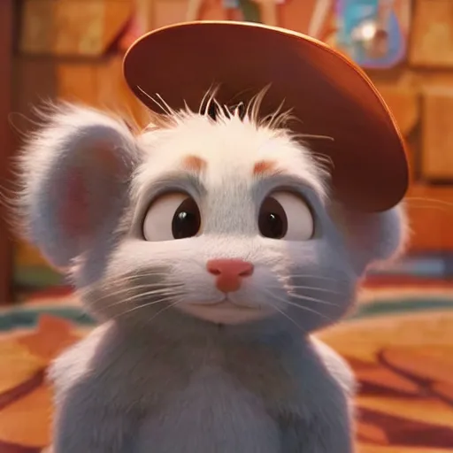 Prompt: promotional art, very very very cute disney pixar chinchilla character wearing a baseball cap, white background, iconic film character, detailed fur, concept artwork, 3 d render official art, promotional art, by ilya kuvshinov katsuhiro villeneuve, jeremy lipkin and michael garmash and rob rey, disney pixar zootopia