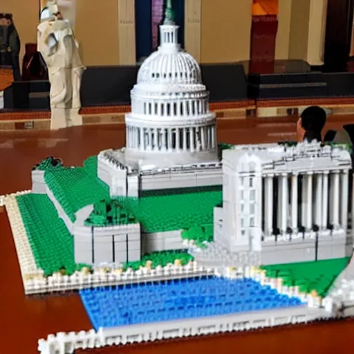 Prompt: us capitol made of lego