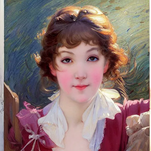 Image similar to a detailed portrait of a cute anime girl, painting by gaston bussiere, charles sillem lidderdale, j. c. leyendecker