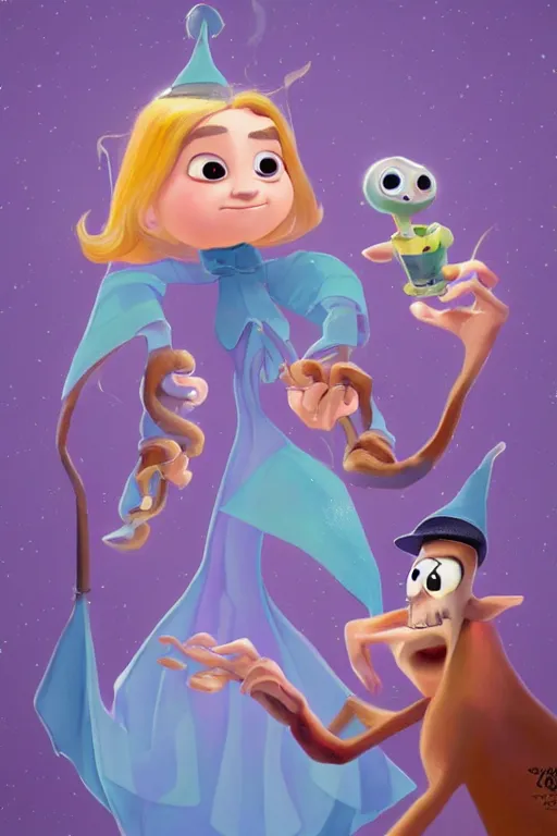 Prompt: a cute wizard hyperdetailed pixar style