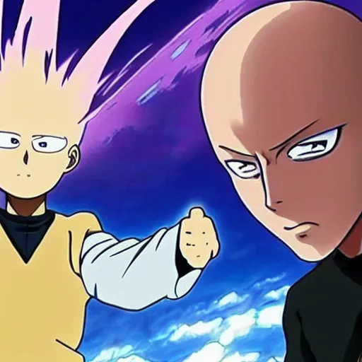 Image similar to saitama creating new dimension, anime