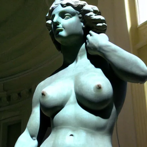 Image similar to venus de milo with big muscular arms