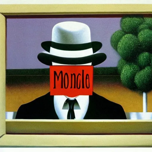 Prompt: mcdonald, rene magritte