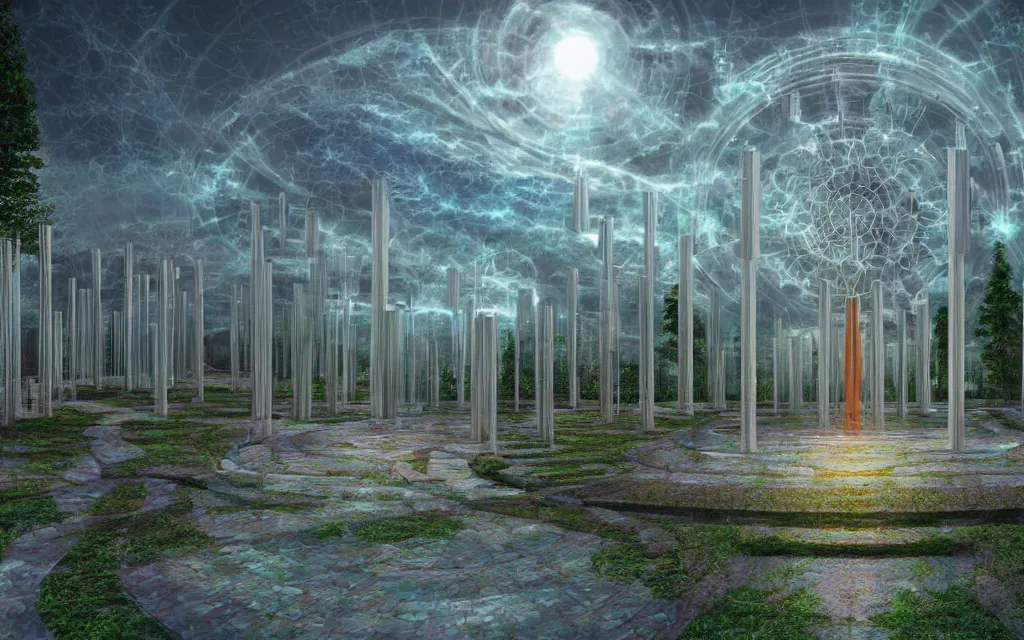 Image similar to prophecy of a techno - spiritual utopian temple, perfect future, award winning digital art