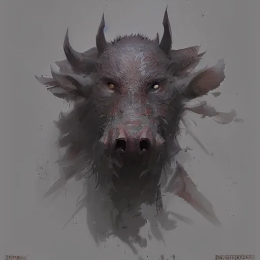 Image similar to 🐗, digital Art, artstation, Greg rutkowski, Trending artstation,