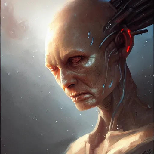 Prompt: a portrait of an alien by greg rutkowski