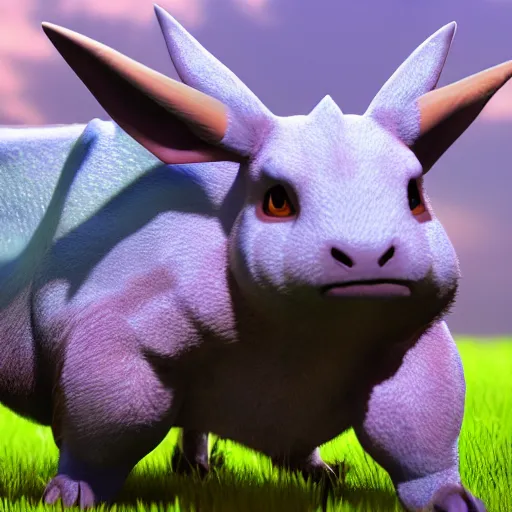 Prompt: photography of a realistic male nidoran animal, ultra detailed, 8 k, cinematic lighting, natural background, trending on artstation, pokemon