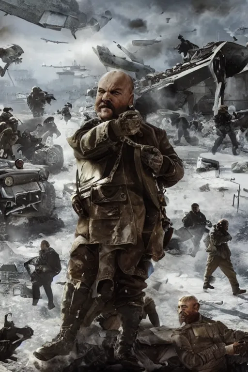 Image similar to lenin in call of duty warzone, poster, detailed