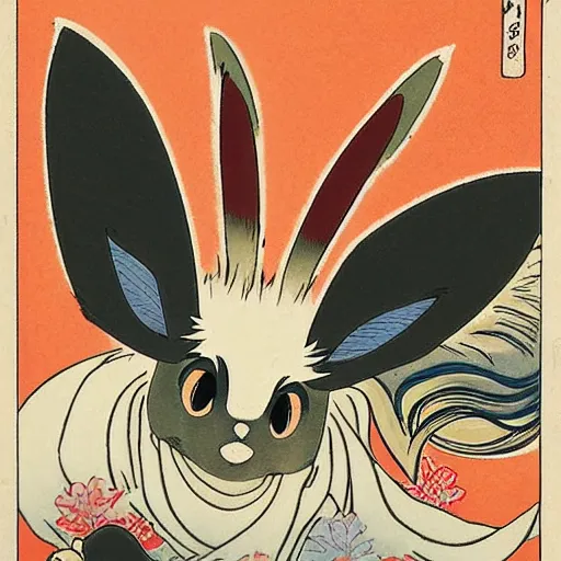 Image similar to Beautiful Ukiyo-e painting of an Eevee