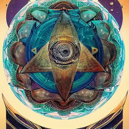 Image similar to <https://s.mj.run/Vd17jzdC3Q8> mandala, water element, texture, shark, starfish, Sacred geometry, Eternals, noble, Art Nouveau, by Peter Mohrbacher and Miyazaki Hayao