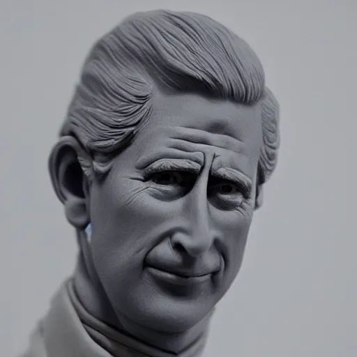 Prompt: prince charles made out of polymer clay detailed sculpture trending on artstation