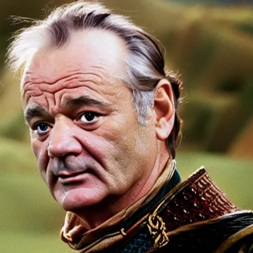 Prompt: bill murray plays elrond in lord of the rings, film still, promotional shot