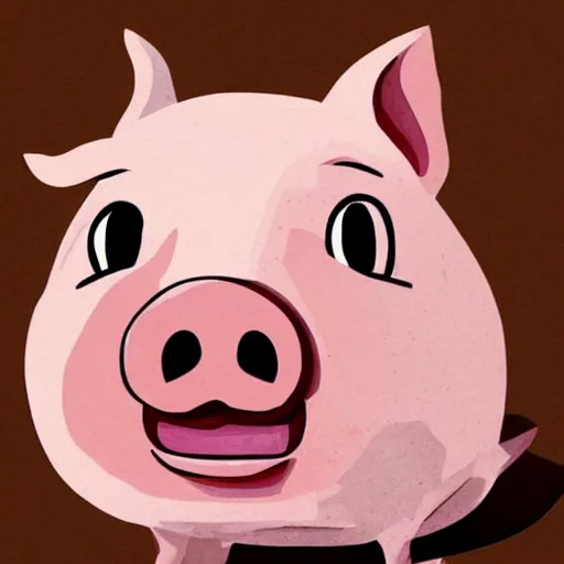 Image similar to face of cutest pig in the world. Artistic. Concept art. Line Drawing. High details. Artstation. Cute.