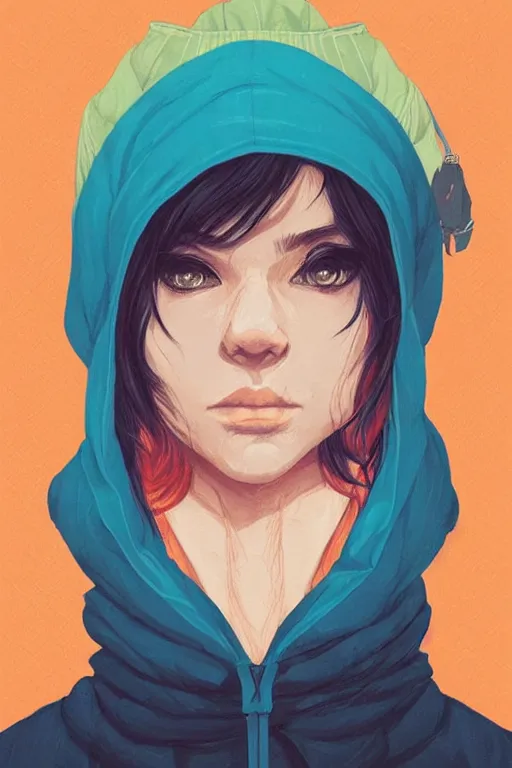 Image similar to portrait of a witch fire with hoodie by Sachin Teng and wlop