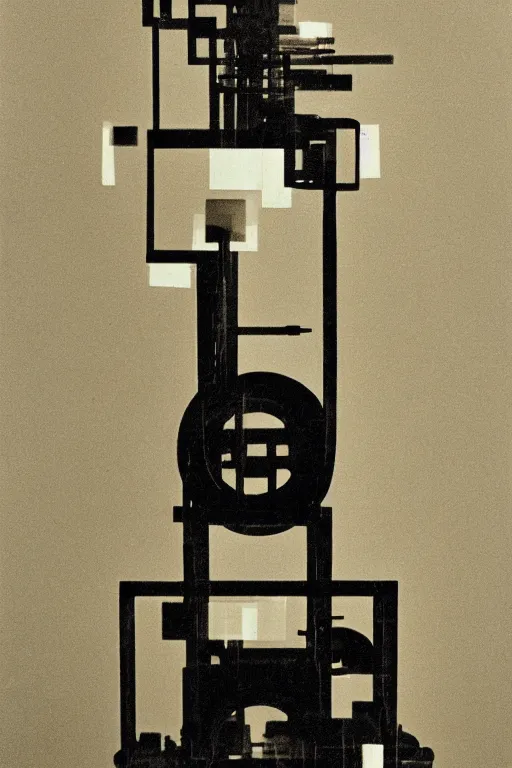 Prompt: a close-up portrait of Marcel Duchamp's industrial chesspiece-building machine in the style of Hito Steyerl and Shinya Tsukamoto and Irving Penn and Robert Frank, minimal contraption