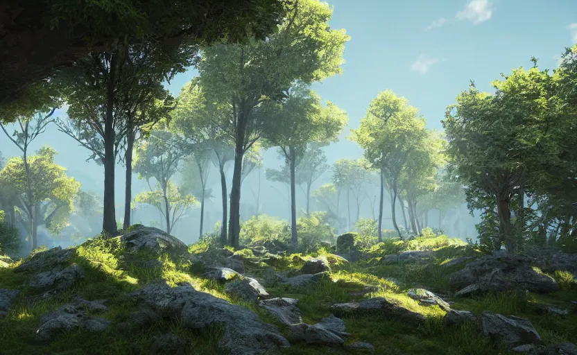 Image similar to Fantastic Landscape in Unreal Engine 5, Octane, Redshift, 4k High Detail