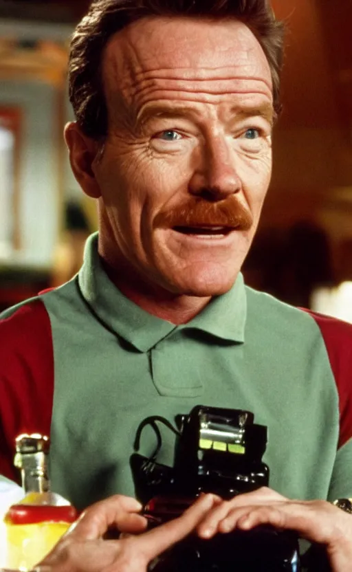 Prompt: film still of bryan cranston as hal in the tv show malcolm in the middle, full-shot, 4k