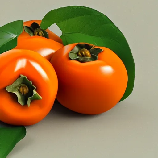 Image similar to persimmons , highly realistic, hyper-real, 4k, Octane render