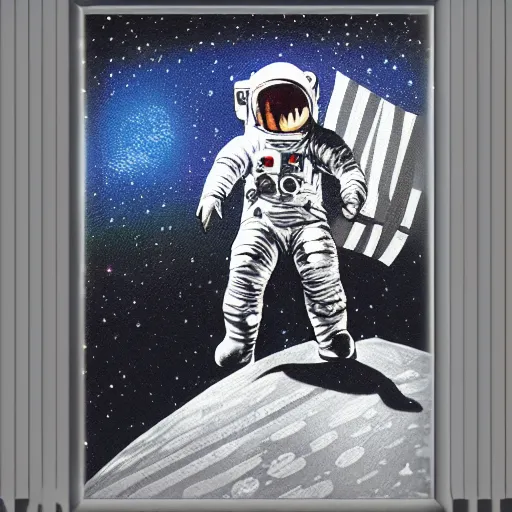 Prompt: astronaut on the moon, pixel art, hd