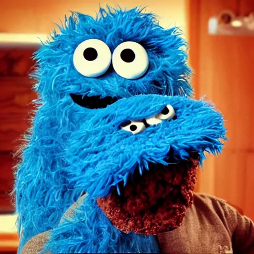 Prompt: real cookie monster