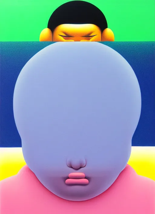 Prompt: insight a men by shusei nagaoka, kaws, david rudnick, airbrush on canvas, pastell colours, cell shaded!!!, 8 k