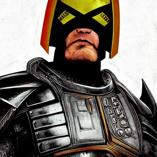 Prompt: judge bull portrait, form judge dredd film,detailed, high quality, high resolution