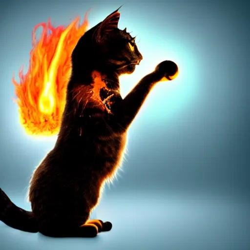 Image similar to a giant cat breathing fire