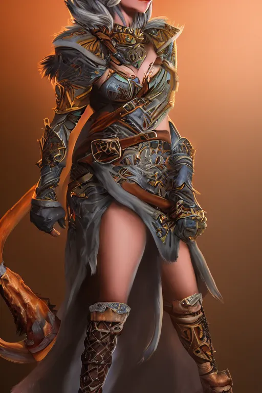 Image similar to a female DND leonin, high resolution film still, 8k, HDR colors, cosplay, studio lighting