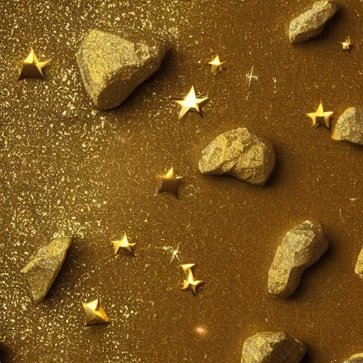 Image similar to gold glitter powder background dusted rocky landscape, ( mars curiosity image gallery ), studio lighting, starry sky, 4 k