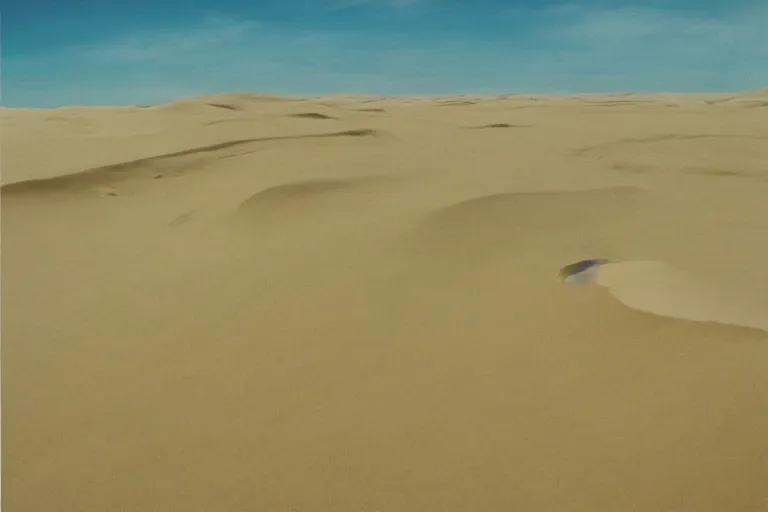 Prompt: sand dunes crossing over a pickle-filled ocean, 90's album cover, album art
