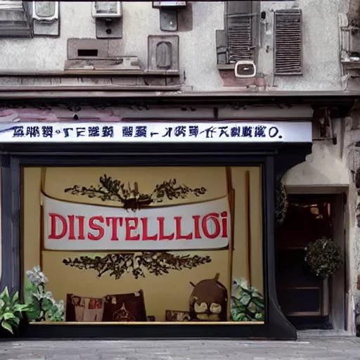 Prompt: a storefront sign saying'stable!!!! diffusion!!!! is the best!!! ', studio ghibli, 4 k, 8 k