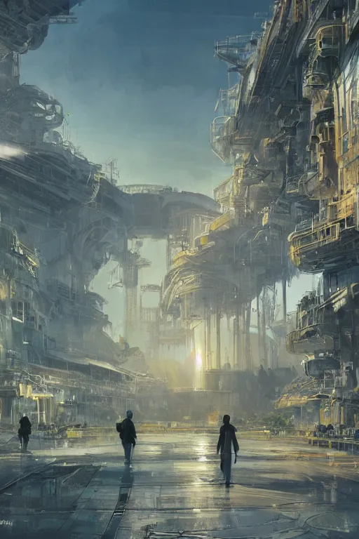 Image similar to nuclear fusion powering a city of the future, elegant, volumetric lighting, digital painting, highly detailed, artstation, sharp focus, sunny day, utopia, open space, illustration, concept art, ruan jia, steve mccurry, ivan shishkin, studio ghibli