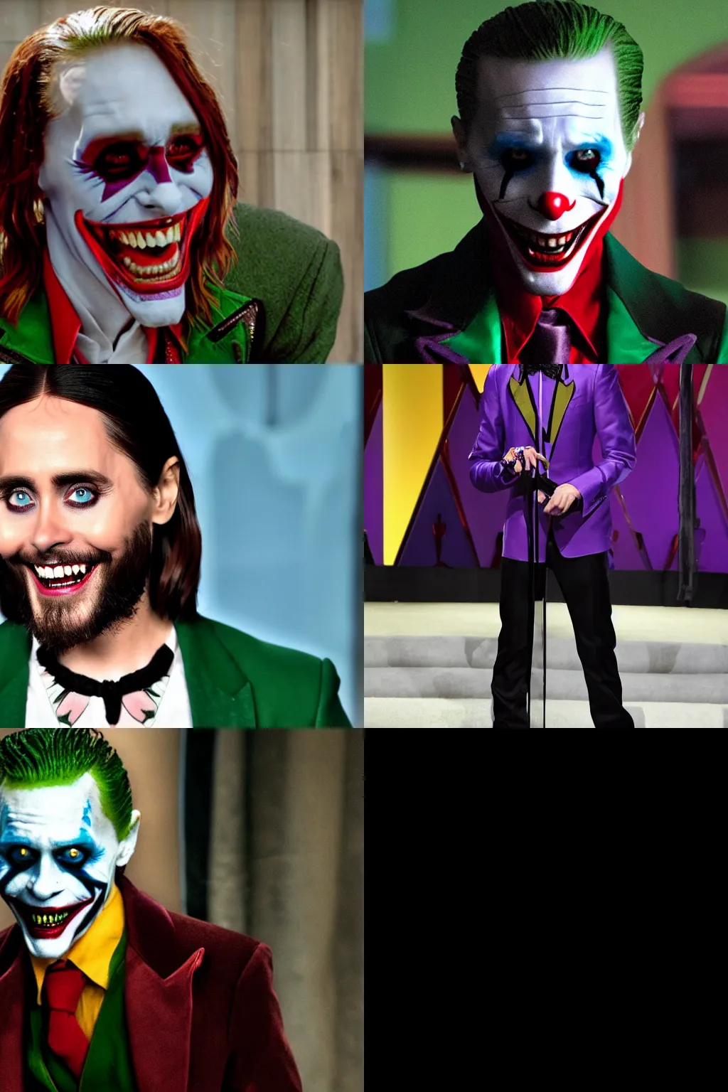 Prompt: jared leto doing the joker laugh