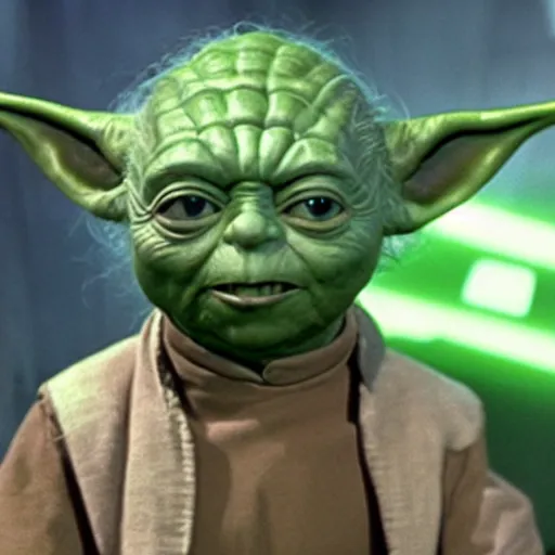 Image similar to yoda in star trek uniform, photo, 8k