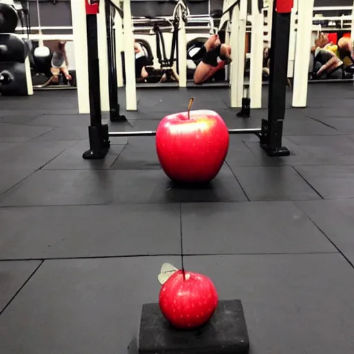 Image similar to an apple doing CrossFit