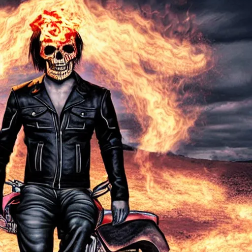 Prompt: Norman reedus as the ghost rider