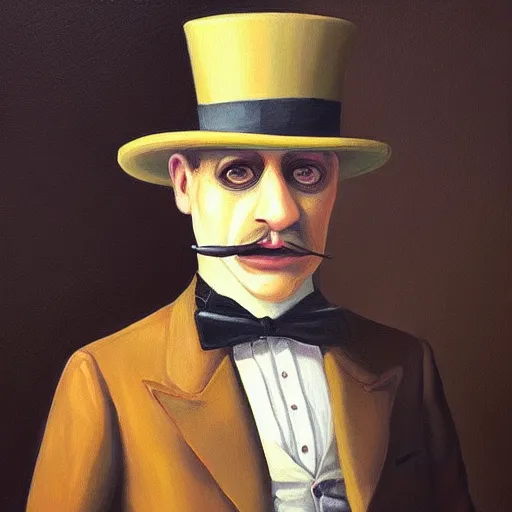 Image similar to “a crocodile wearing a top hat and monocle, dapper, highly detailed, oil on canvas”