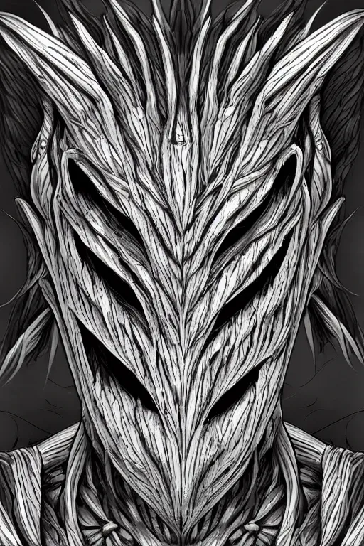 Prompt: corn humanoid figure monster, symmetrical, highly detailed, digital art, sharp focus, trending on art station, anime art style