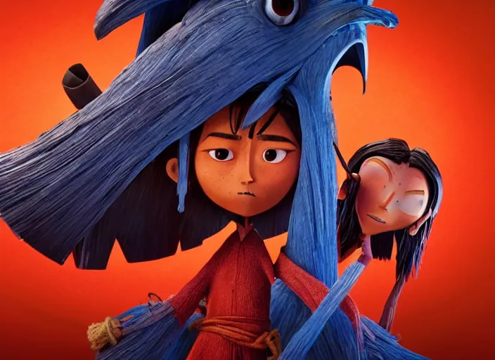 Image similar to A very high resolution image from a new movie, stop motion, Animated film Kubo, Kubo and the Two Strings, directed by wes anderson