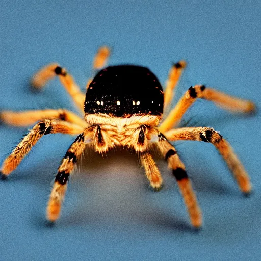 Prompt: a micro photo of spider with a hat, amazing lighting, hyper realistic