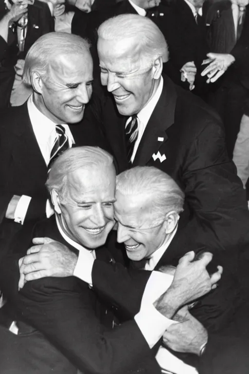 Prompt: joe biden hugging kirby at the worlds fair in the year 2, 6 6 6