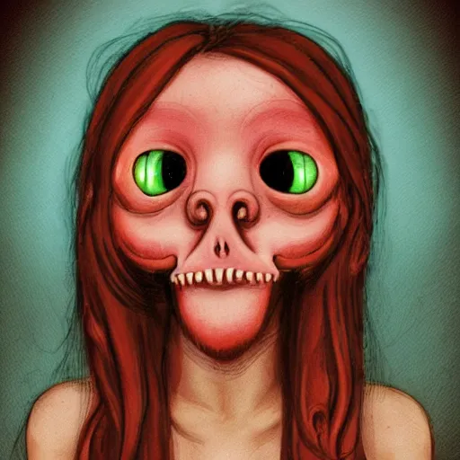 Prompt: human with octopus eyes