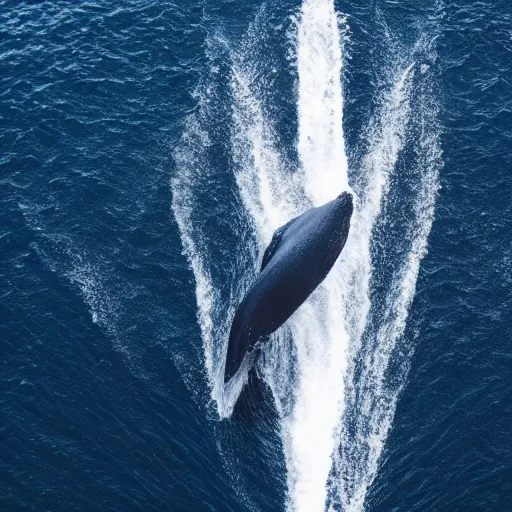 Image similar to drone photography of a humpback whale in a Sea Loch